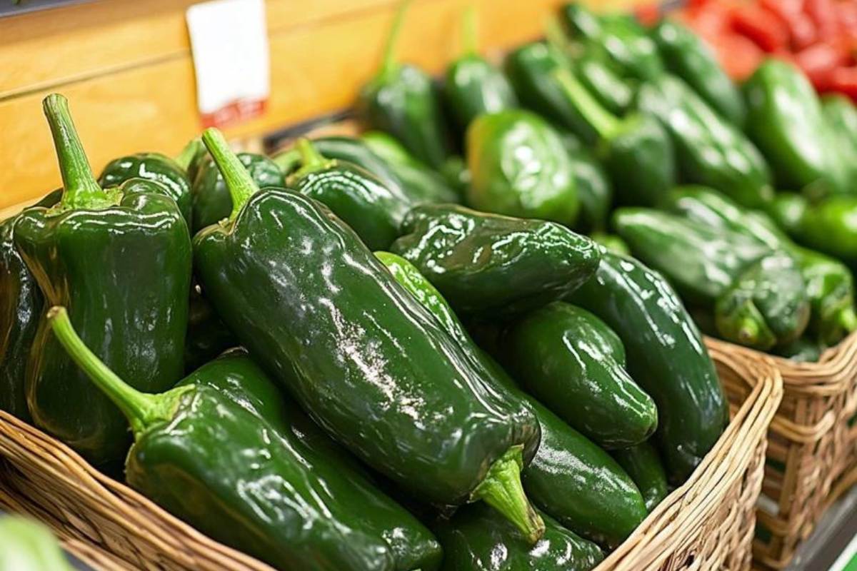 "Fresh poblano peppers on a cutting board, showcasing their nutritional benefits including fiber, vitamins, and low calories"