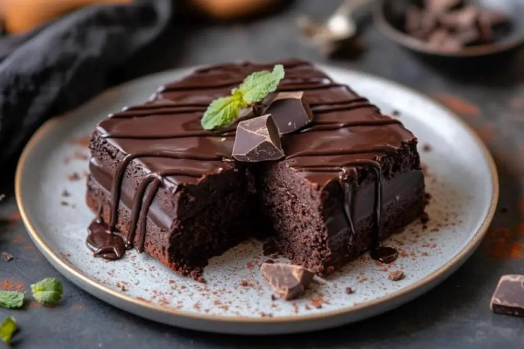 An image comparing chocolate sauce and chocolate fudge, highlighting their texture, color, and typical uses in desserts.