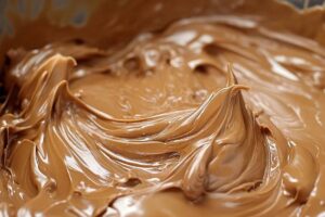 A close-up of smooth fudge squares with various flavor toppings including peanut butter swirl, marshmallows, and chocolate chips. 