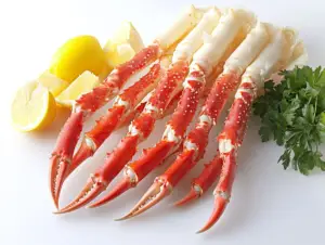 How do you cook snow crab legs that are frozen? 4 Perfectly cooked snow crab legs served with lemon wedges and garlic butter