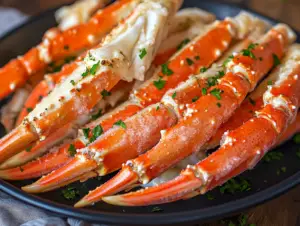 How do you cook snow crab legs that are frozen? 3 Perfectly cooked snow crab legs served with lemon wedges and garlic butter