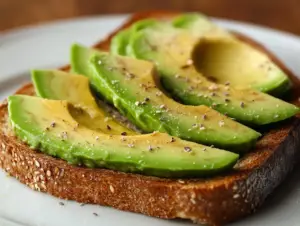 Is it OK to eat avocado toast every day ? 4 A delicious avocado toast with eggs, tomatoes, and greens on whole-grain bread, highlighting a balanced and healthy meal option.