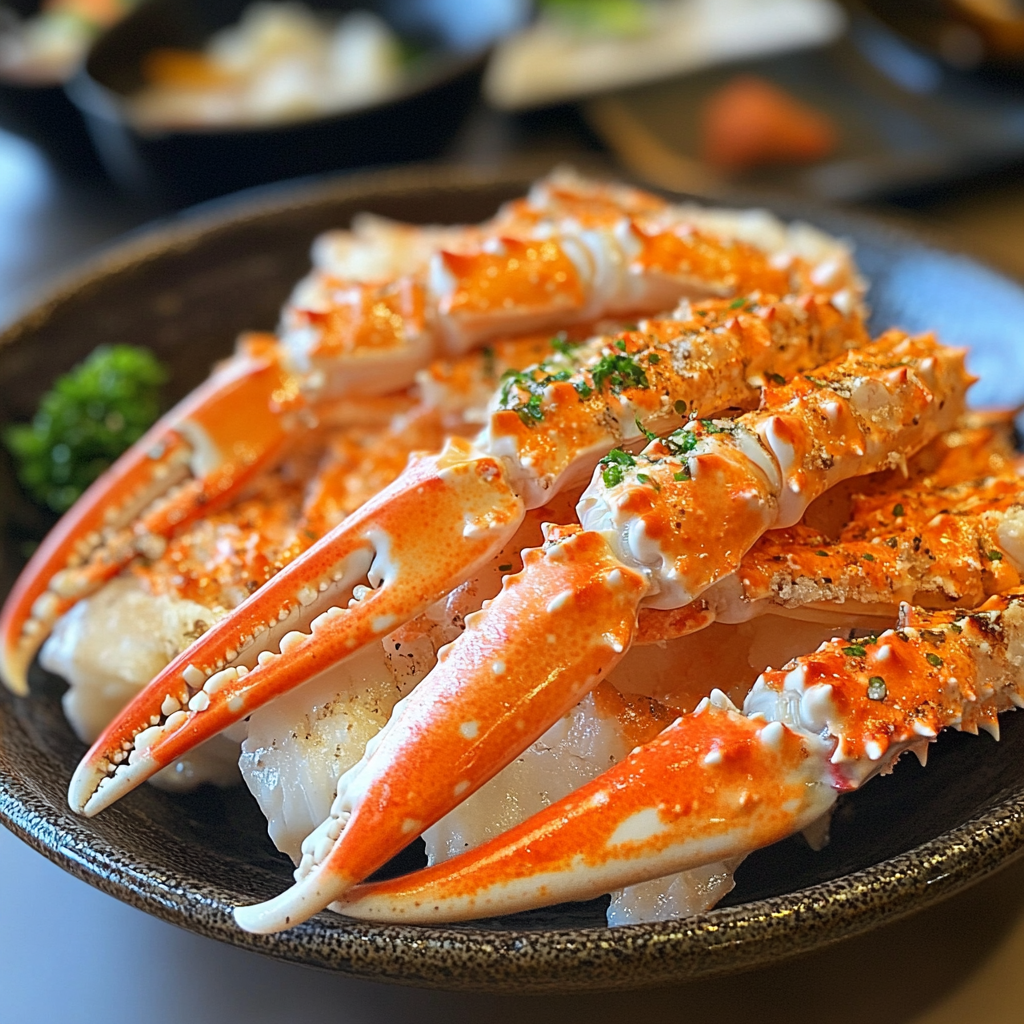 "King crab vs snow crab side-by-side comparison showcasing price, size, and flavor differences."