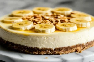 How do you keep bananas from turning brown in cheesecake?