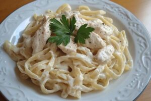 What kind of pasta is chicken Alfredo made of