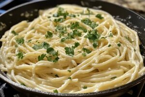 What can I add to Alfredo pasta to make it taste better