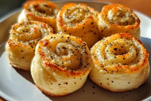 Parmesan Garlic Pizza Rolls served with dipping sauces