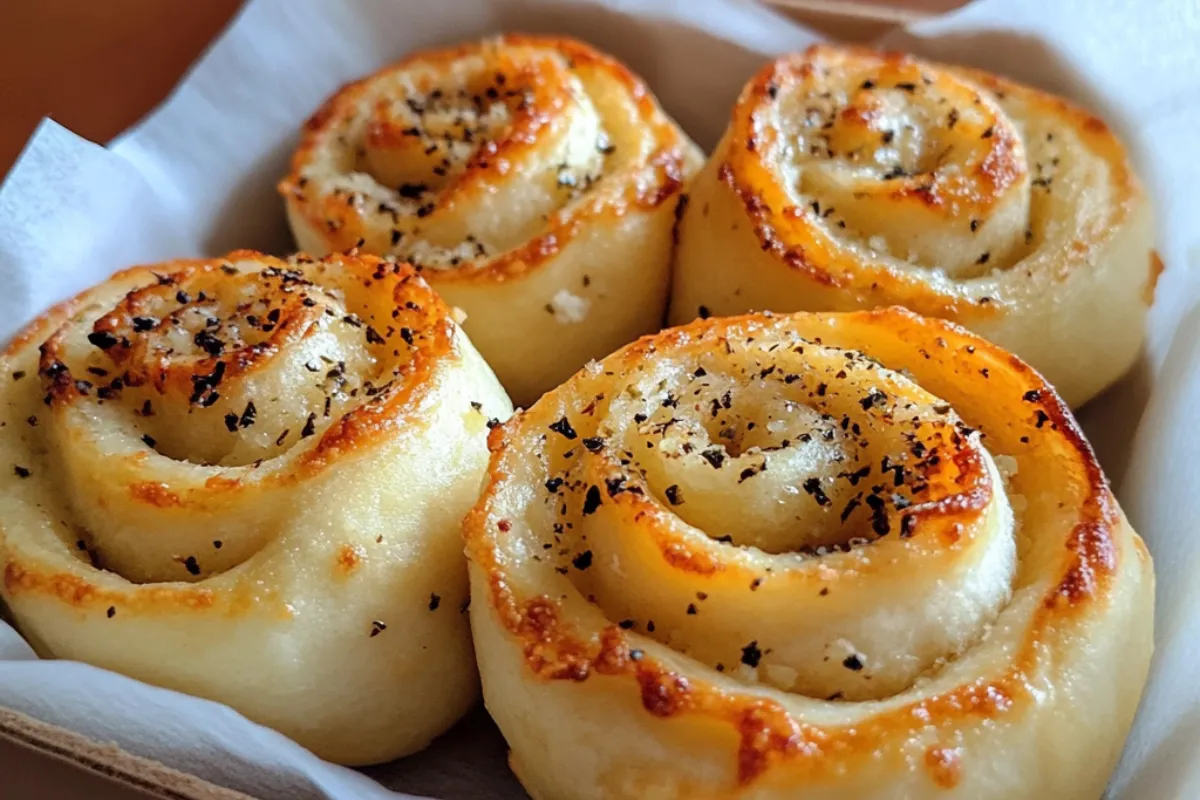 Parmesan Garlic Pizza Rolls served with dipping sauces