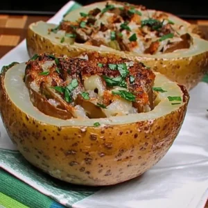 Stuffed Seafood Bread Bowl 6 Stuffed seafood bread bowl with creamy seafood filling and melted cheese.