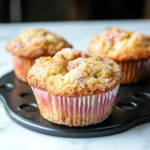 Rhubarb Muffins with Greek Yogurt – Moist, Tangy & Easy