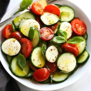 Easy Cucumber Caprese Salad – Fresh, Fast & Flavorful