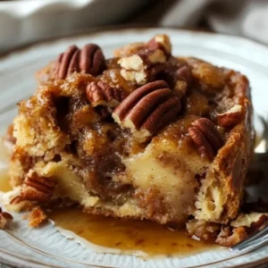 Pecan Pie Bread Pudding – Cozy, Gooey & Easy Holiday Dessert