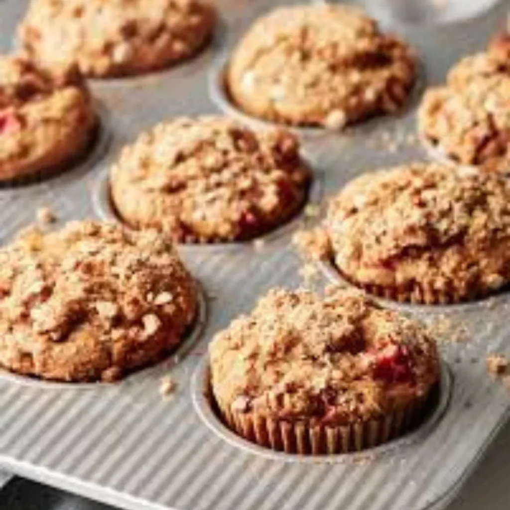 Fluffy Rhubarb Breakfast Muffins – Easy, Tart & Tender