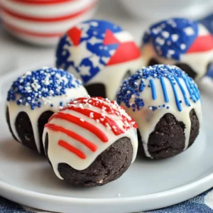 Patriotic Oreo Balls – Easy No-Bake Red, White & Blue Dessert