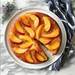 Easy Peach Upside Down Cake | Classic Summer Dessert