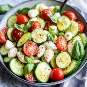 Easy Cucumber Caprese Salad