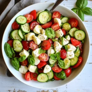 Easy Cucumber Caprese Salad for Summer