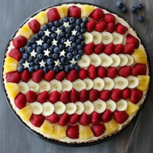 American Flag Fruit Pizza – Easy Patriotic Summer Dessert