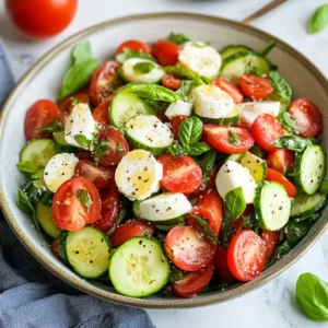 Easy Cucumber Caprese Salad for Summer