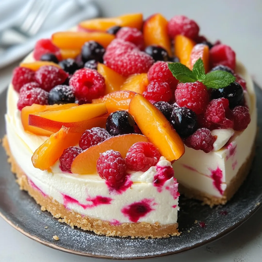 Summer Berry and Peach Cheesecake Recipe – Creamy, Fruity & Perfect for Summer