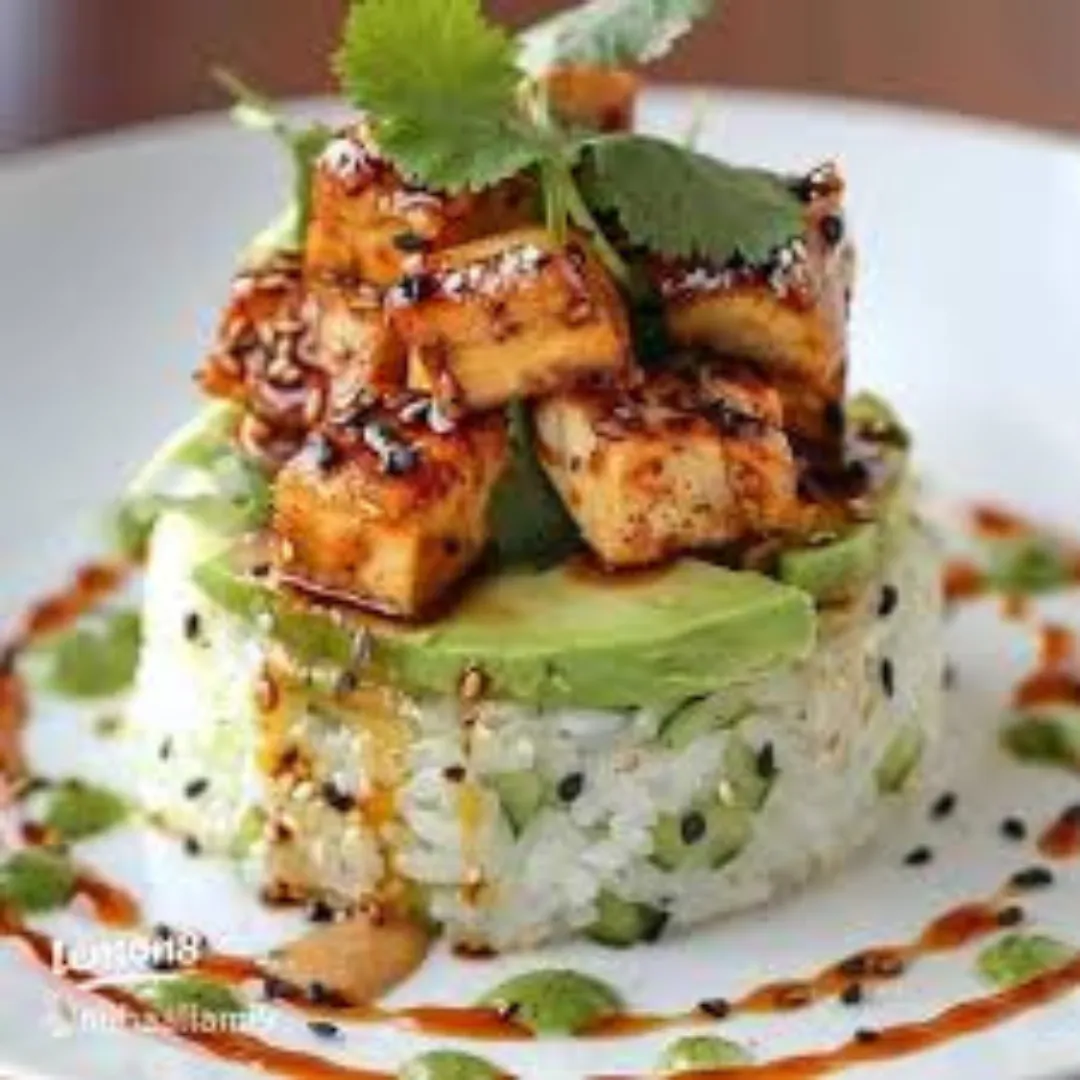 Honey Lime Chicken & Avocado Rice Stack – Fresh & Flavorful Dinner Idea