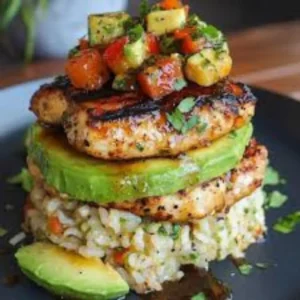 Honey Lime Chicken & Avocado Rice Stack – Fresh & Flavorful Dinner Idea