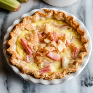 Old-Fashioned Rhubarb Custard Pie Recipe – Sweet, Tangy & Creamy