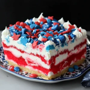 Patriotic Poke Cake Recipe – Easy Red, White & Blue Dessert for Summer