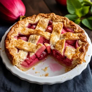 Classic Rhubarb Pie Recipe – Sweet, Tangy & Buttery