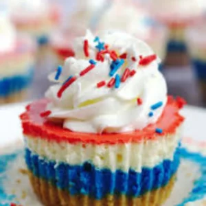 Red, White & Blue Mini Cheesecakes – Fun Patriotic Dessert