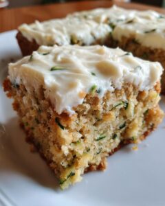Amish Recipe for Zucchini Bars with Cream Cheese Frosting