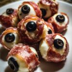 Salami Mozzarella Eyeballs Recipe - Easy Halloween Food Appetizers