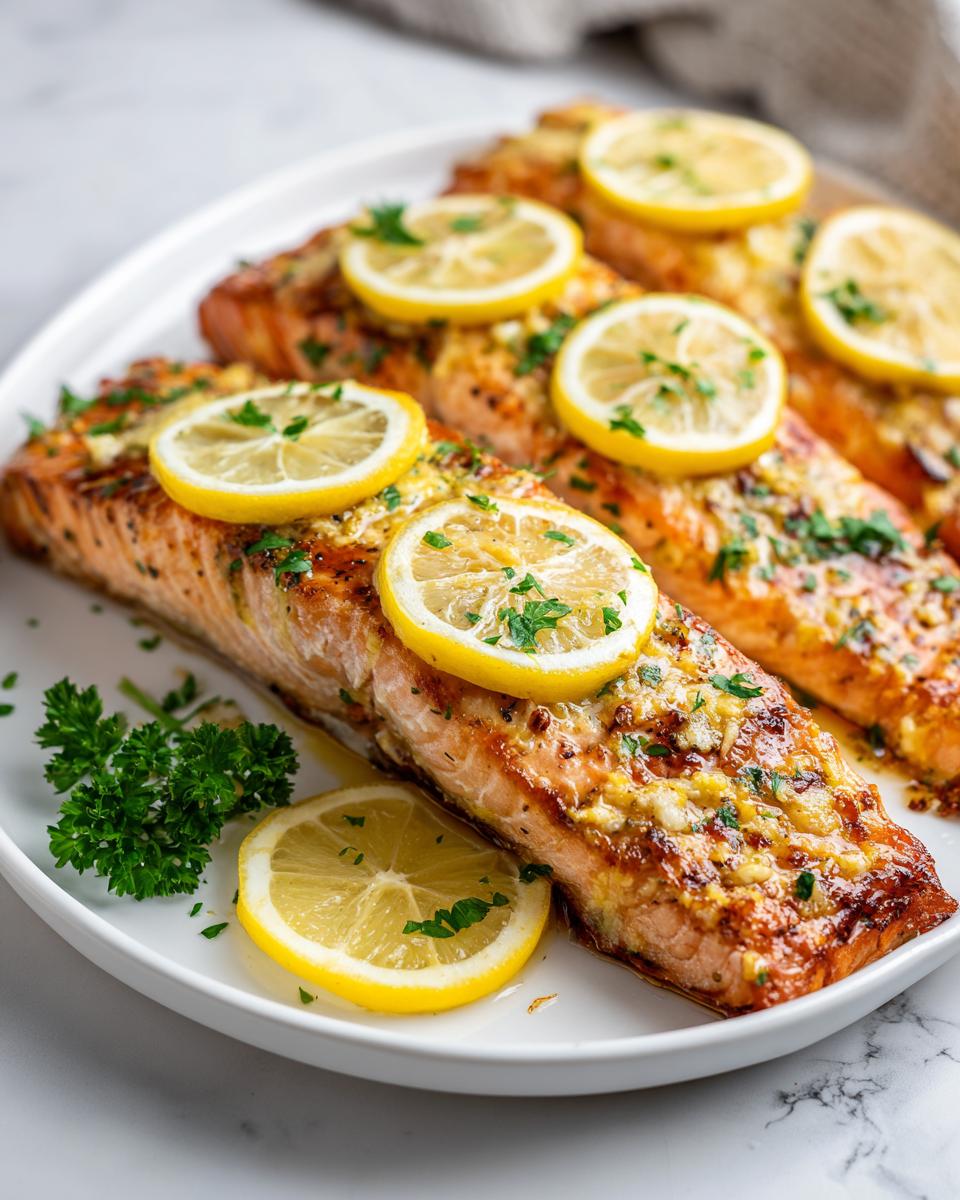 Baked Garlic Butter Salmon with Lemon - detail 1