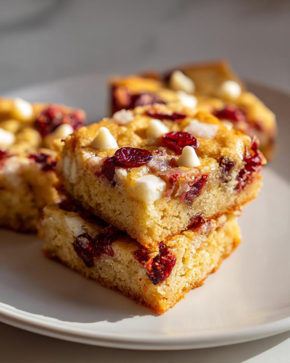 Cranberry White Chocolate Blondies You’ll Love - detail 2