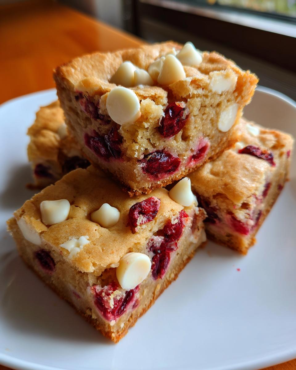 Cranberry White Chocolate Blondies You’ll Love - detail 3