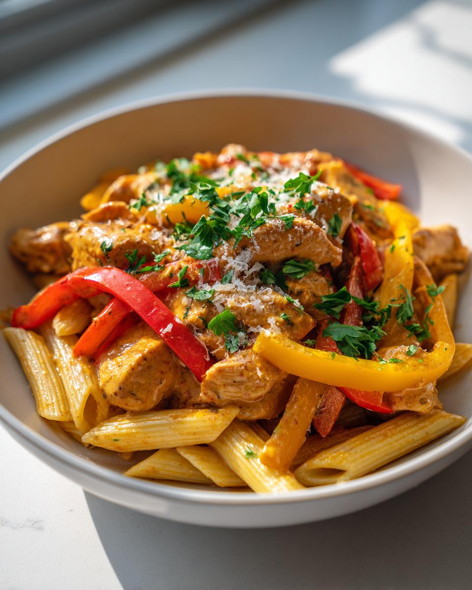 Creamy Cajun Pasta with Chicken & Peppers - detail 1