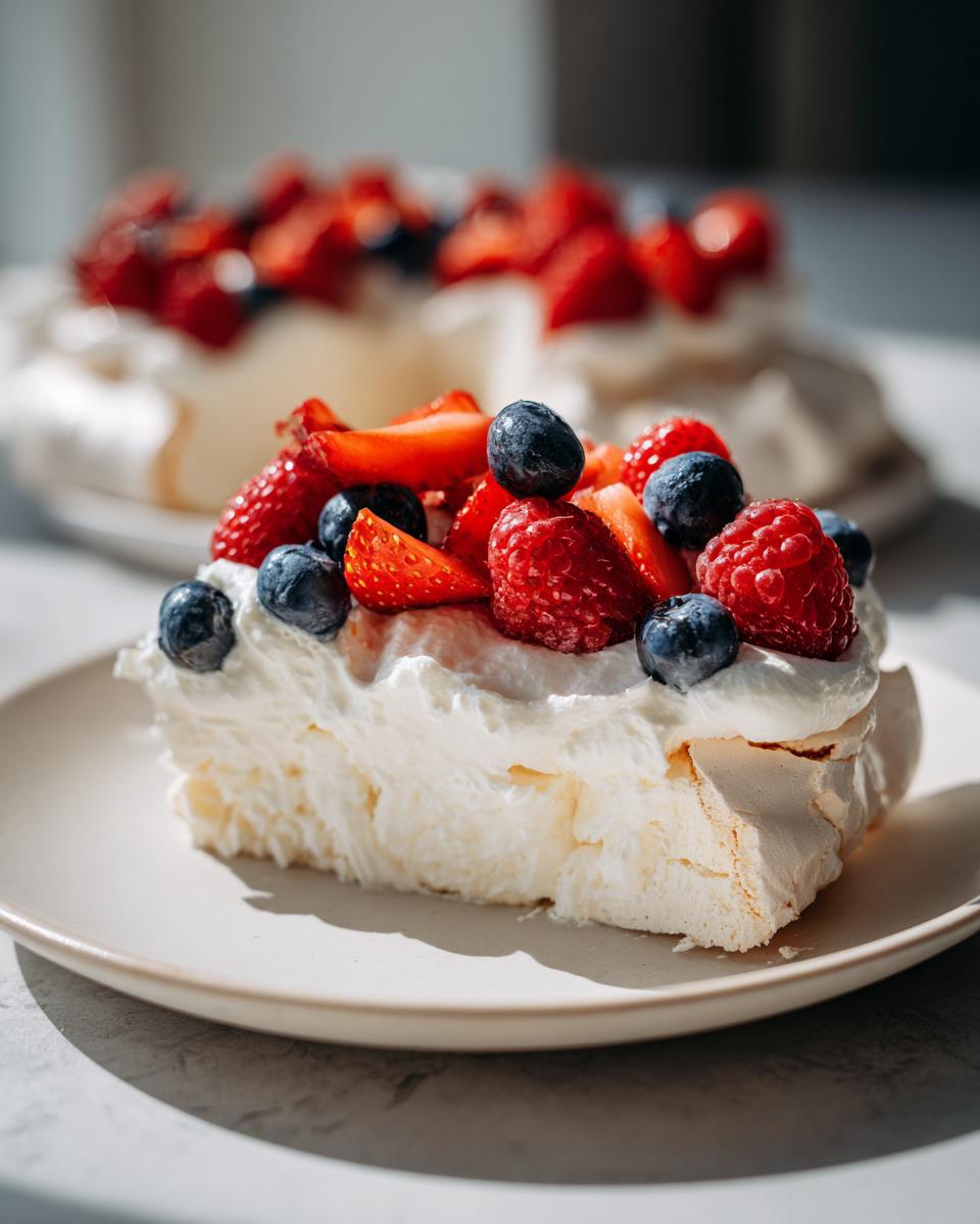 Fourth of July Berry Pavlova - detail 1