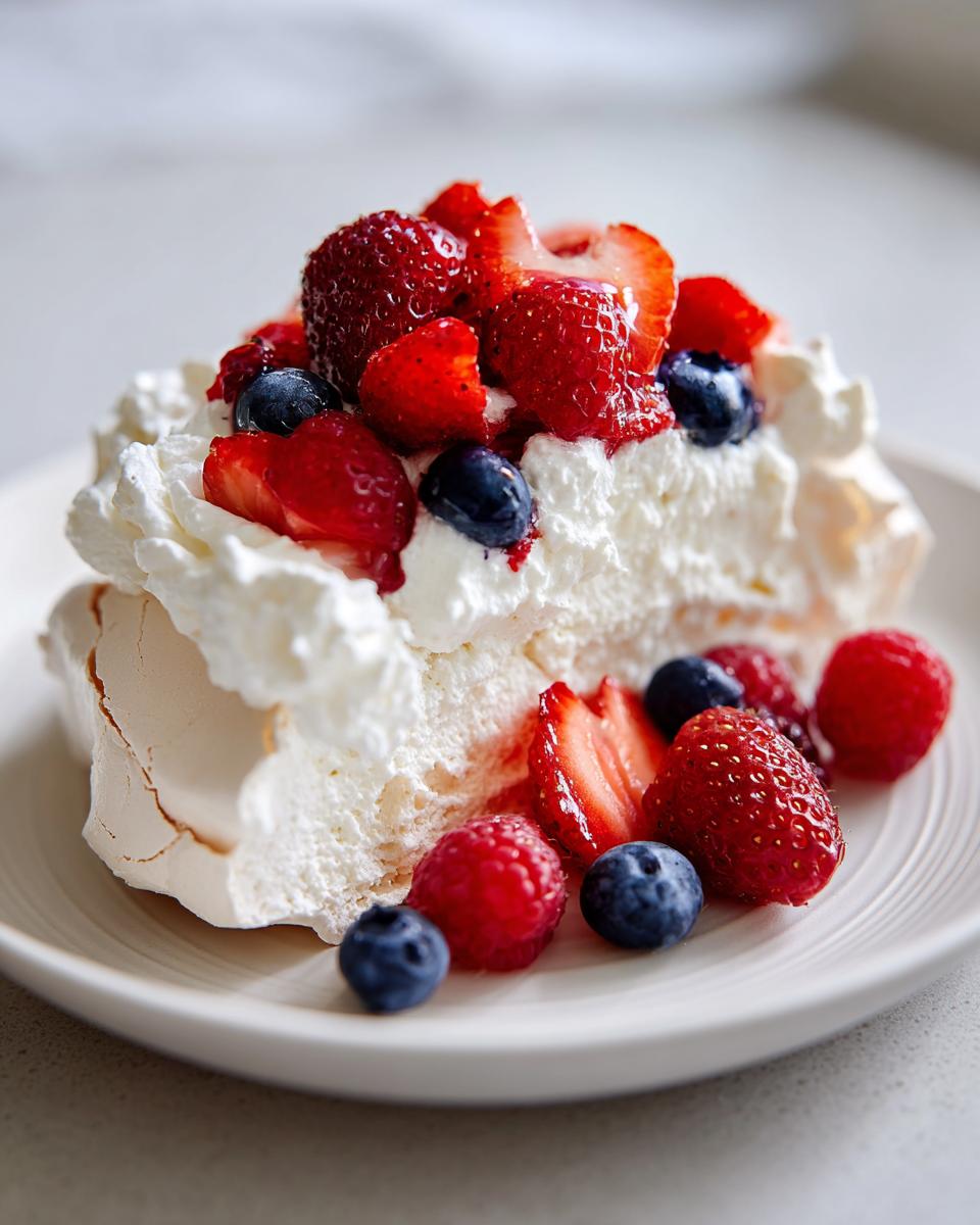 Fourth of July Berry Pavlova - detail 2