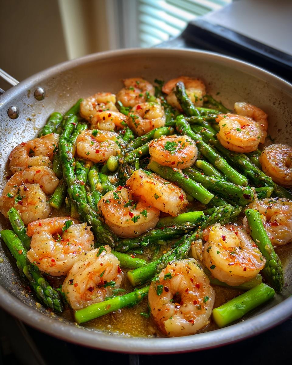 Lemon–Butter Shrimp and Asparagus Skillet - detail 1