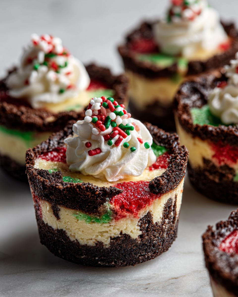 Mini Christmas Cheesecakes with Oreo Crust - detail 2
