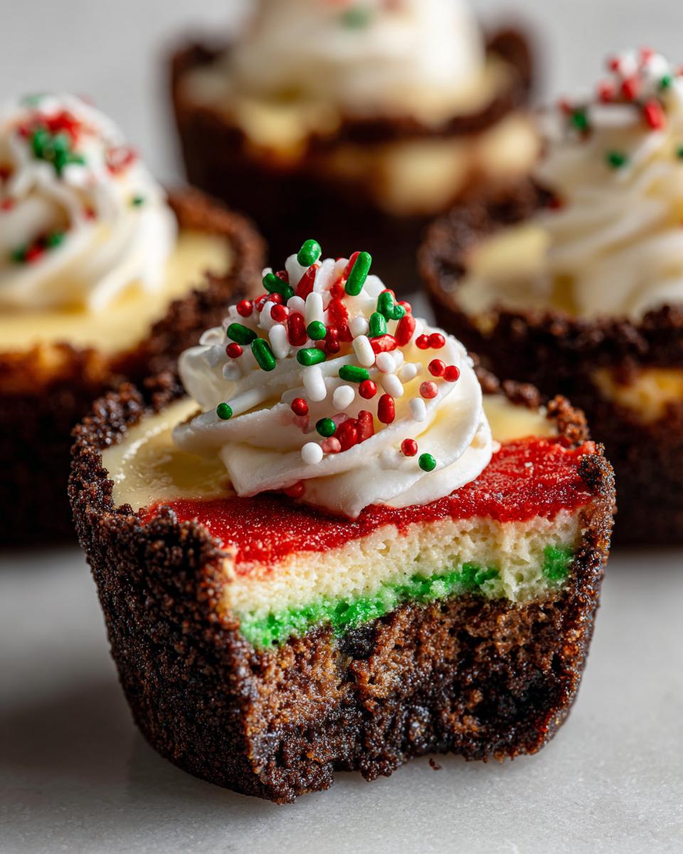 Mini Christmas Cheesecakes with Oreo Crust - detail 3