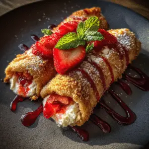 Strawberry Cheesecake Chimichangas