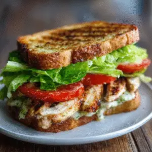 Garlic Butter Lettuce, Tomato & Grilled Chicken Sandwich