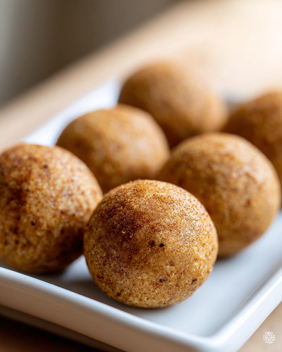 Close-up of several homemade anti-inflammatory cat treats on a white plate.