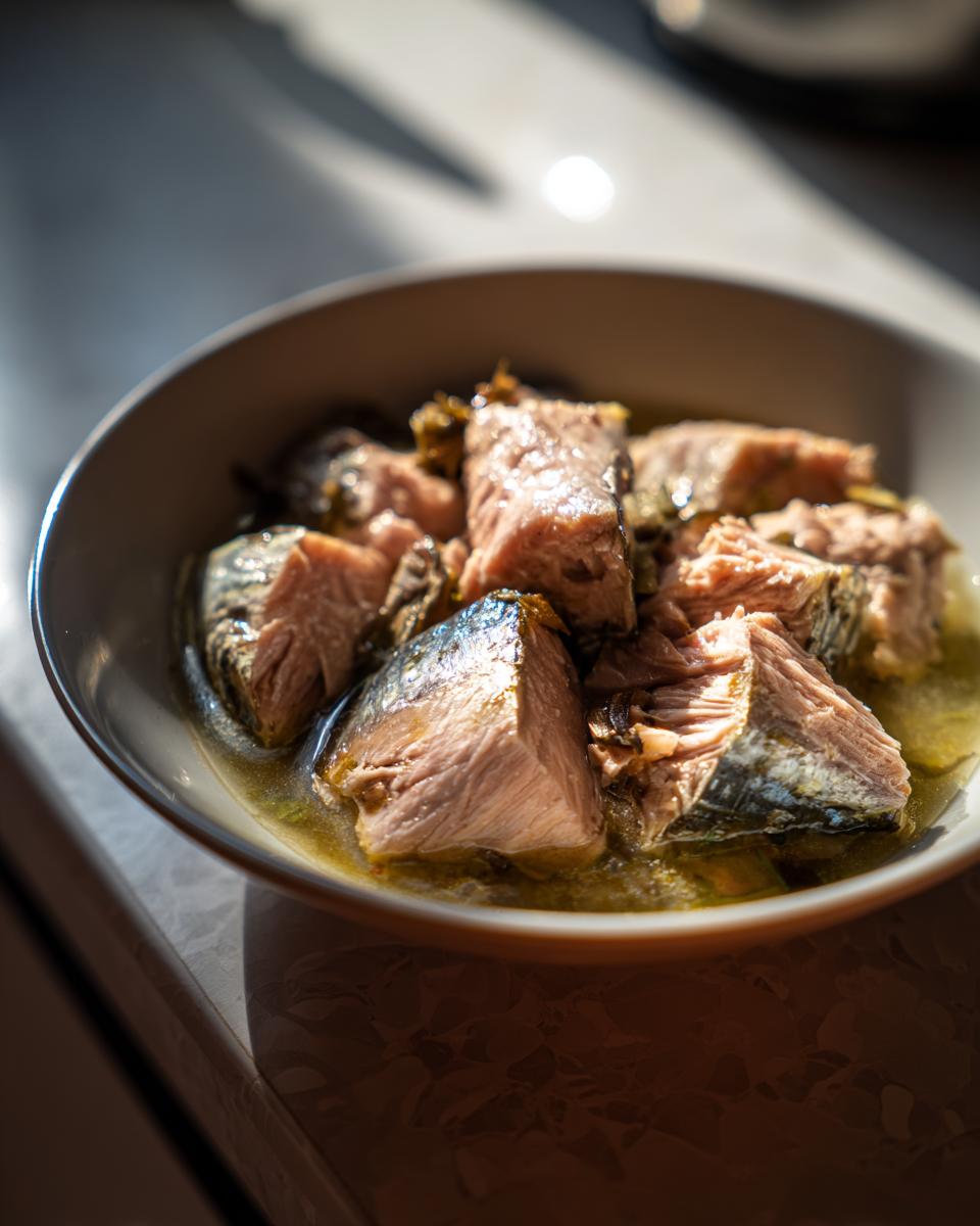 Close-up of a bowl filled with fresh sardines, the main ingredient for a Fresh Sardine Cat Dinner.