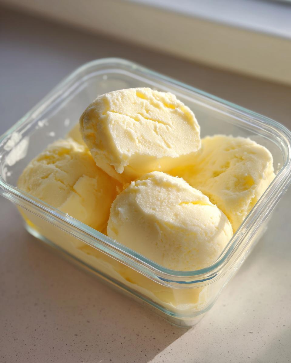 Close-up of homemade frozen cat treats in a glass container, perfect for hot weather.