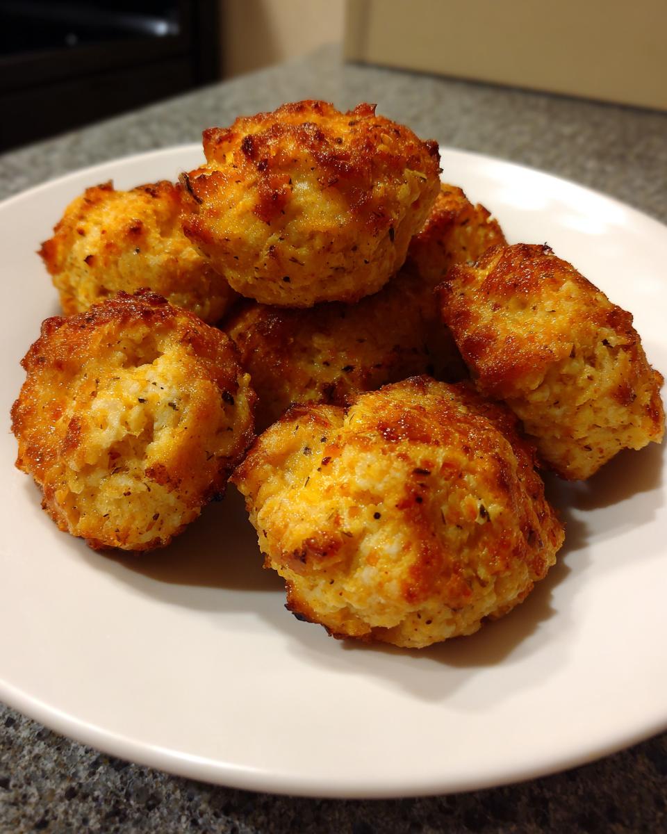 Pile of freshly baked Grain-Free Fish Cat Treats on a white plate, ready to be served.