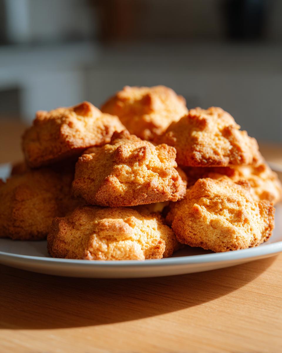 A plate piled high with golden-brown hypoallergenic cat treats, perfect for sensitive cats.