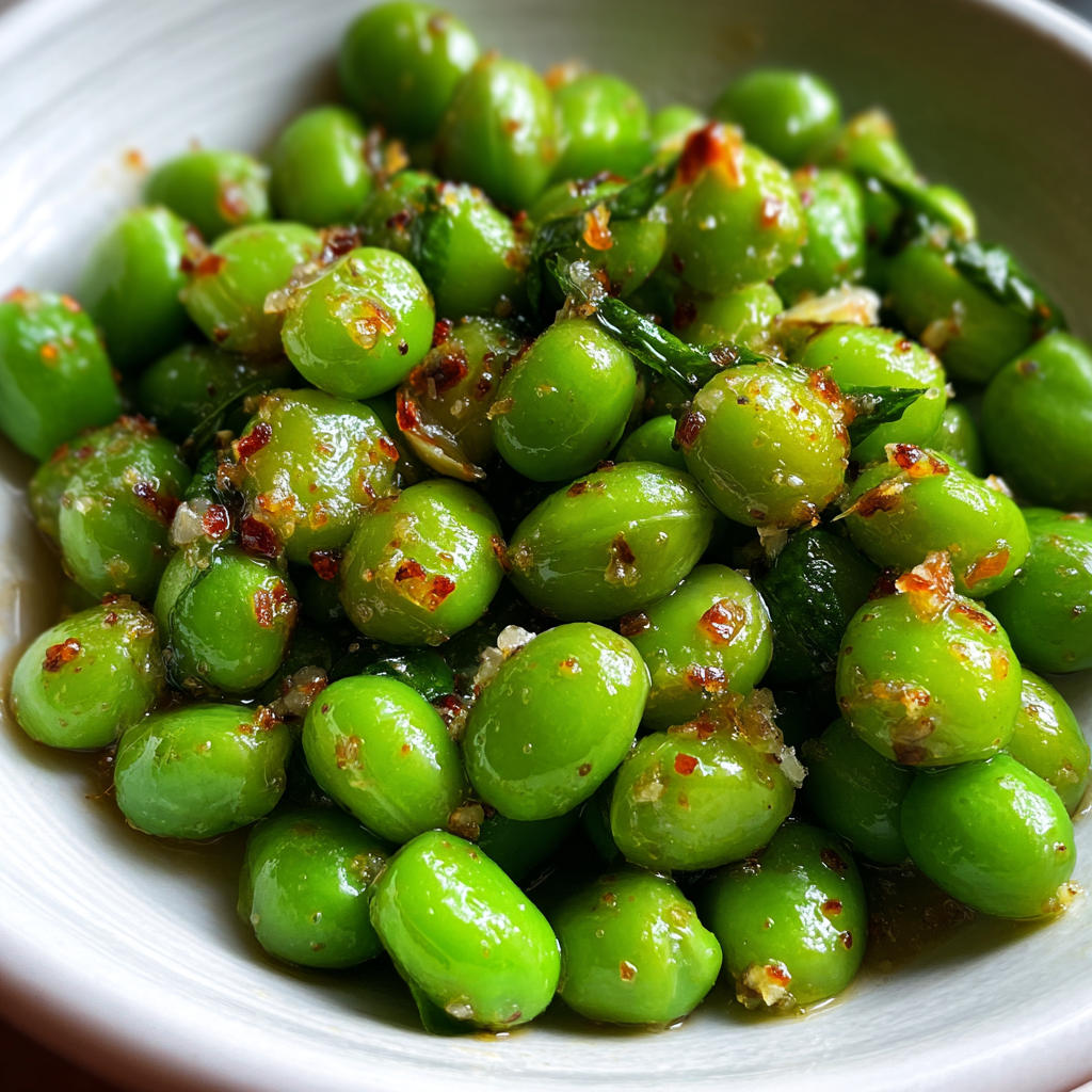 Garlic Butter Sautéed Green Peas