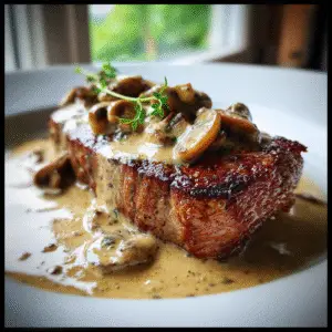 Pan-Seared Steak with Creamy Mushroom Sauce